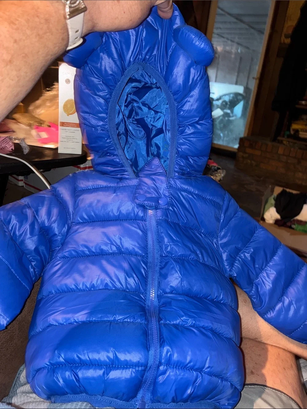 Bright Royal Blue Puffer Baby Jacket with Hood with ears